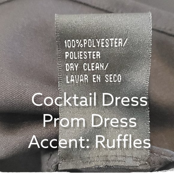 S.L. Fashions Women's Black & Purple Sleeveless Ruffle V Neck Midi Dress Size 12 - Picture 5 of 5